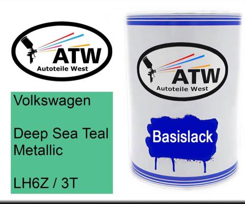 Volkswagen, Deep Sea Teal Metallic, LH6Z / 3T: 500ml Lackdose, von ATW Autoteile West.